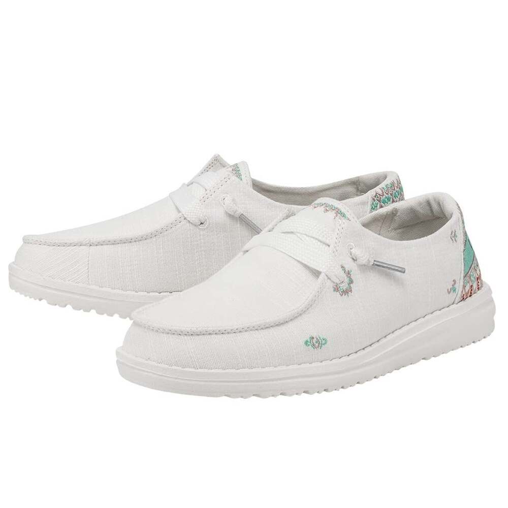 Hey Dude Women's Wendy Flora Lilly White Floral Shoes Size 10 M